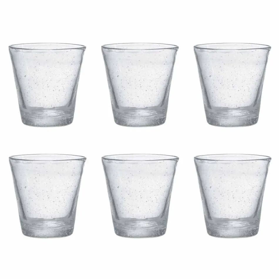 Ensemble de 6 verres en verre soufflé colorés avec un design moderne - Pumba Viadurini
