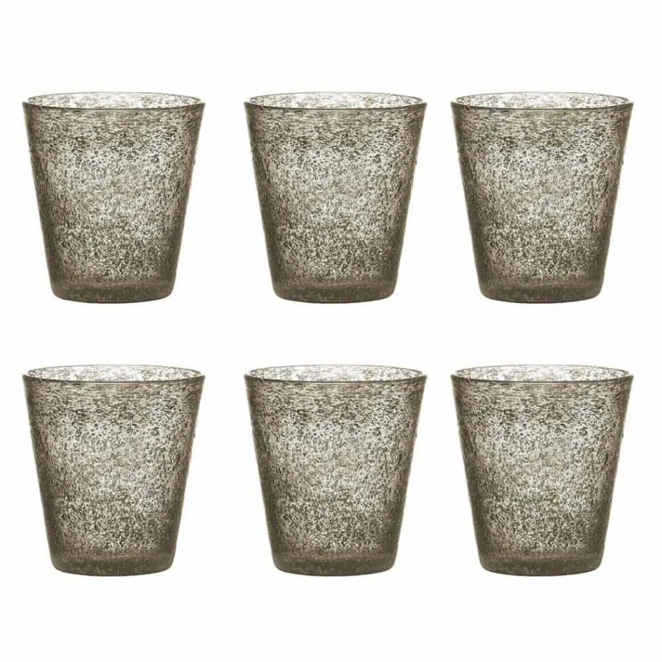 Ensemble de 6 verres en verre soufflé colorés avec un design moderne - Pumba Viadurini