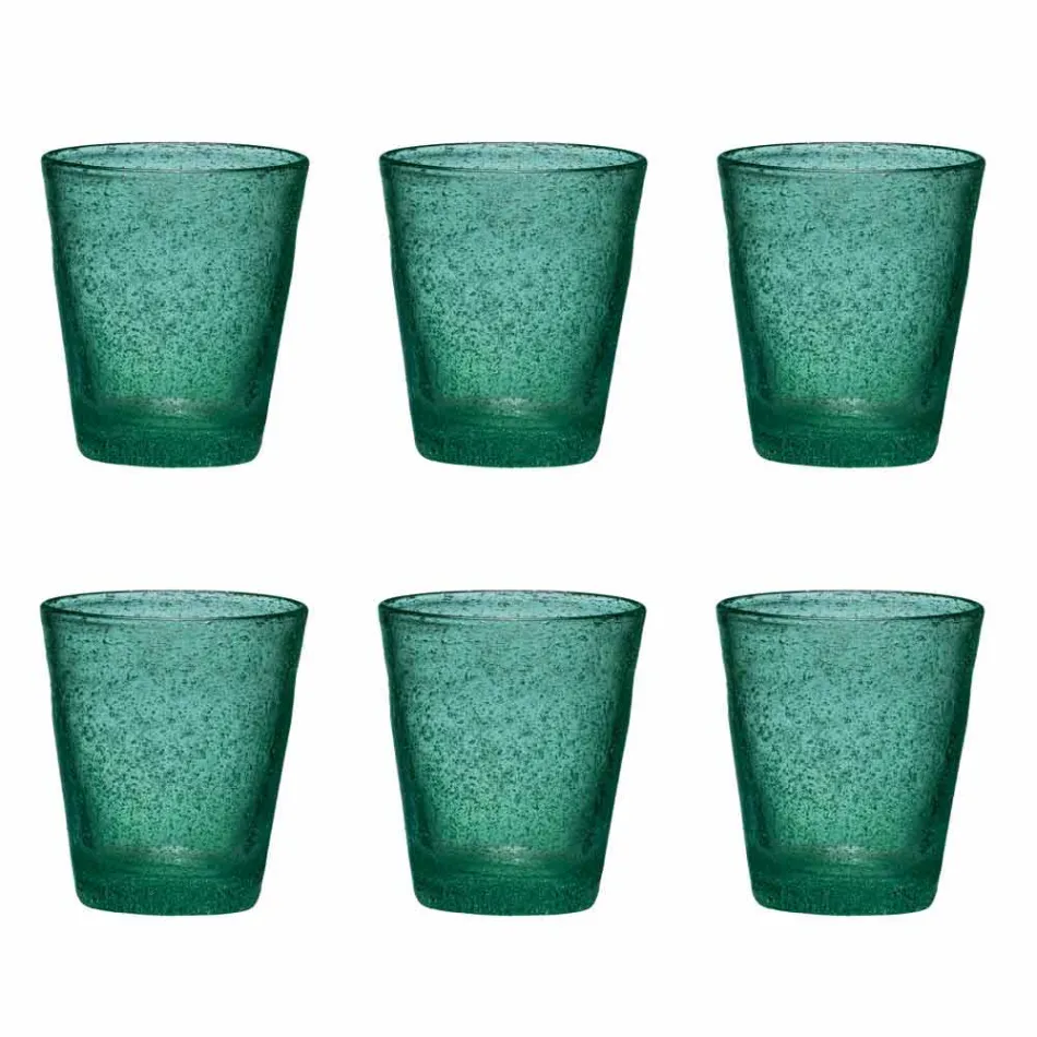 Ensemble de 6 verres en verre soufflé colorés avec un design moderne - Pumba Viadurini