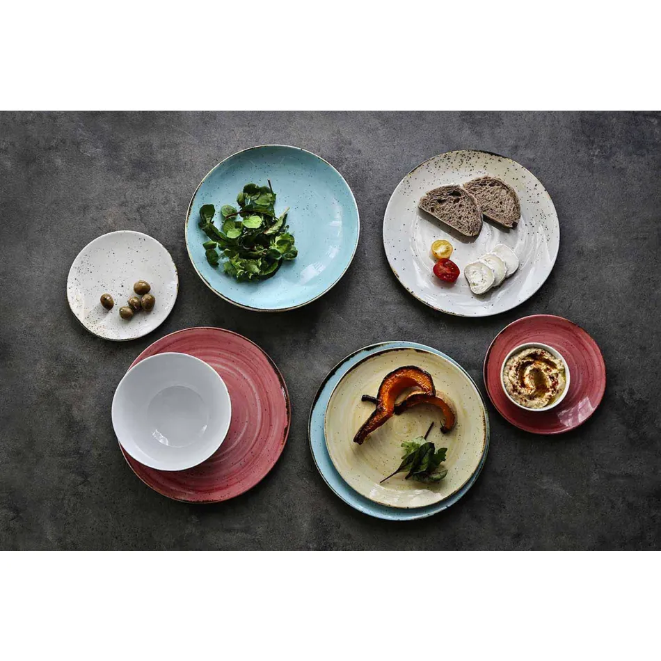 Service 6 bols à glace et 2 bols en porcelaine colorée - Rurolo Viadurini