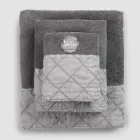 Service de serviettes de visage et invités et serviette éponge à décoration de luxe - Hassim Viadurini