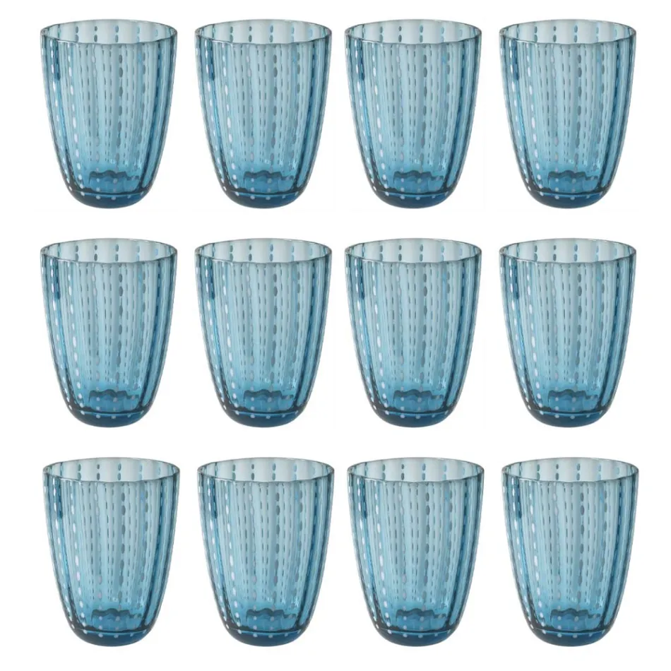 Service Verres à Eau en Verre Coloré à Pois 12 Pièces - Botswana Viadurini