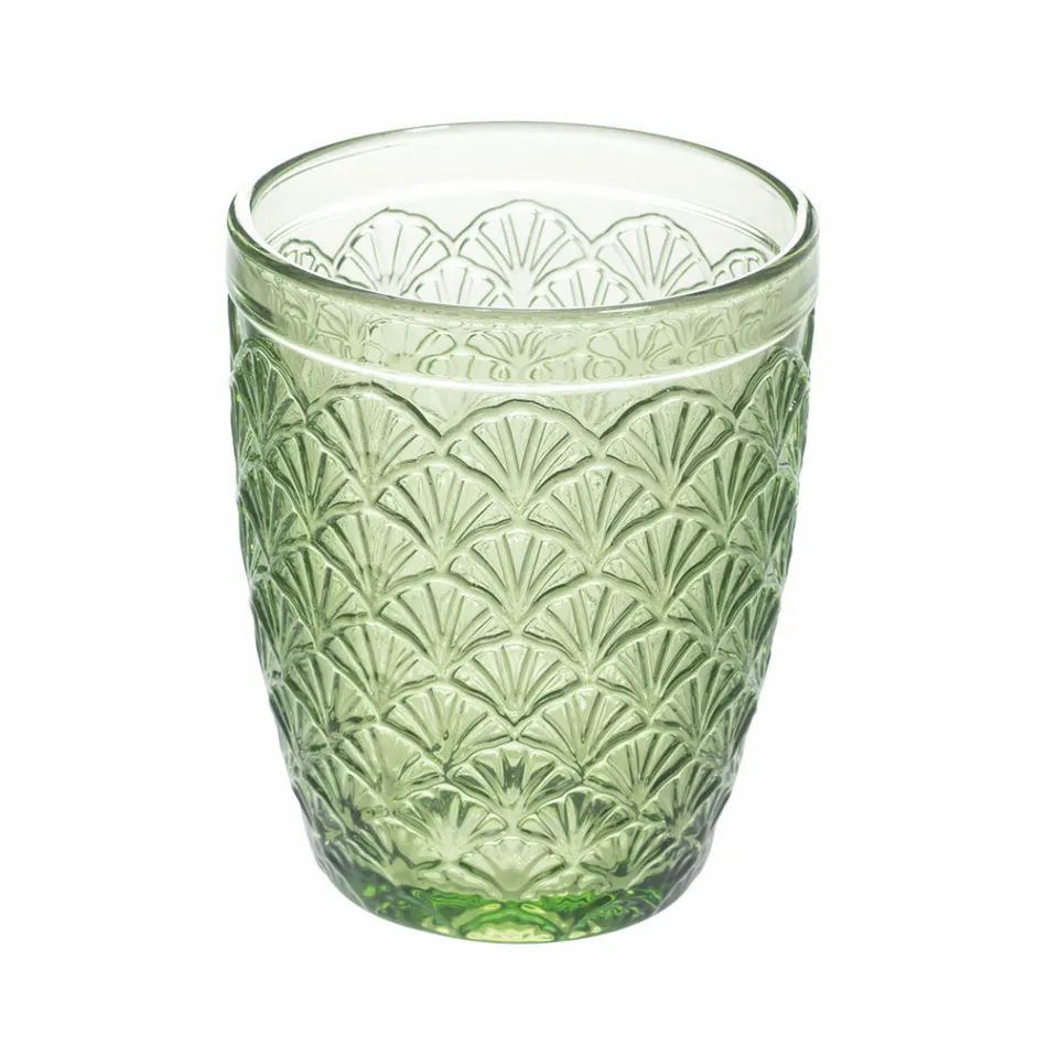 Service de verres à eau en verre coloré décoré 12 pièces - Stilotto Viadurini