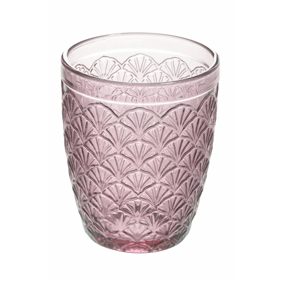 Service de verres à eau en verre coloré décoré 12 pièces - Stilotto Viadurini