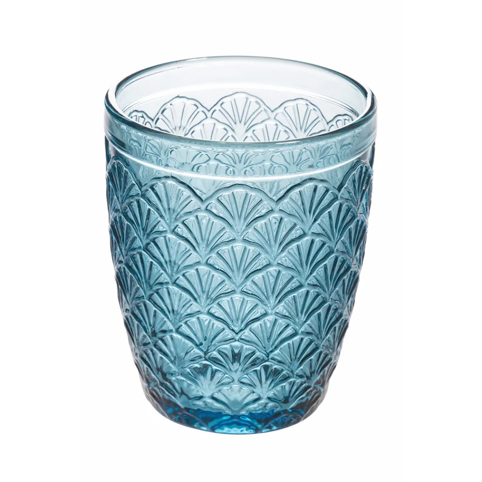 Service de verres à eau en verre coloré décoré 12 pièces - Stilotto Viadurini
