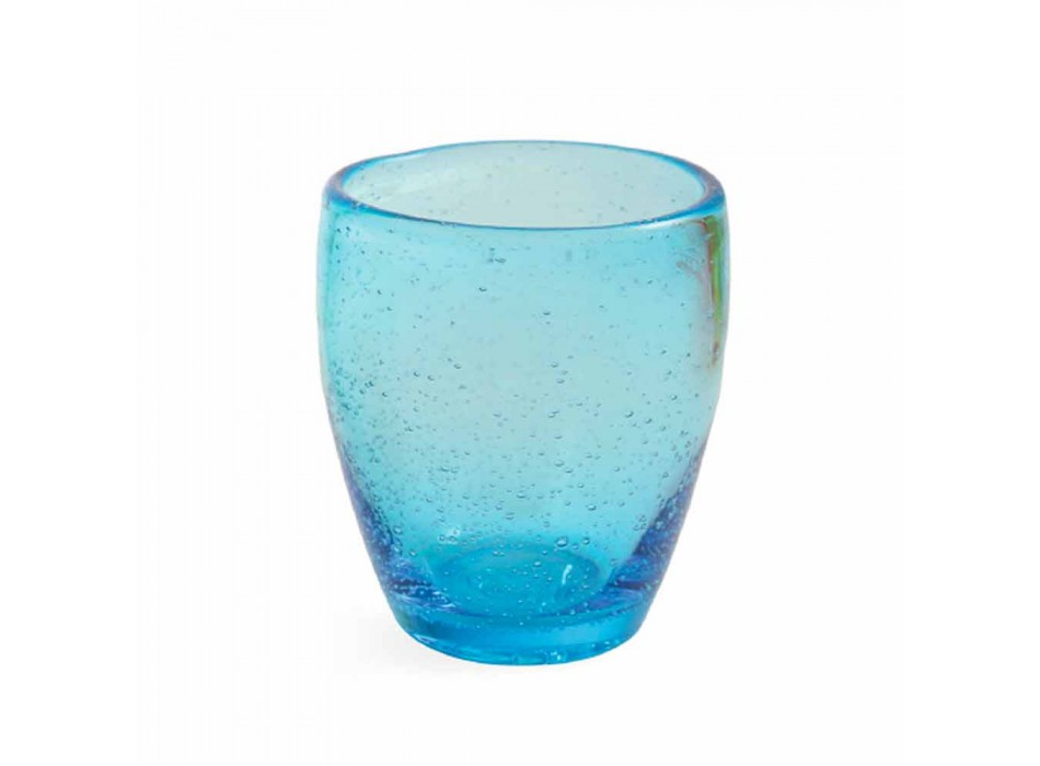 Service de verre à eau en verre coloré et moderne 6 pièces - Guerrero Viadurini