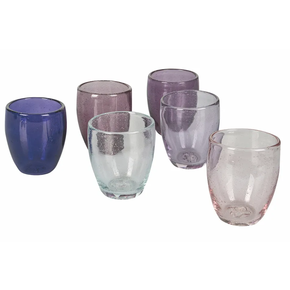 Verres à eau en verre soufflé coloré 12 pièces - Guerrero Viadurini