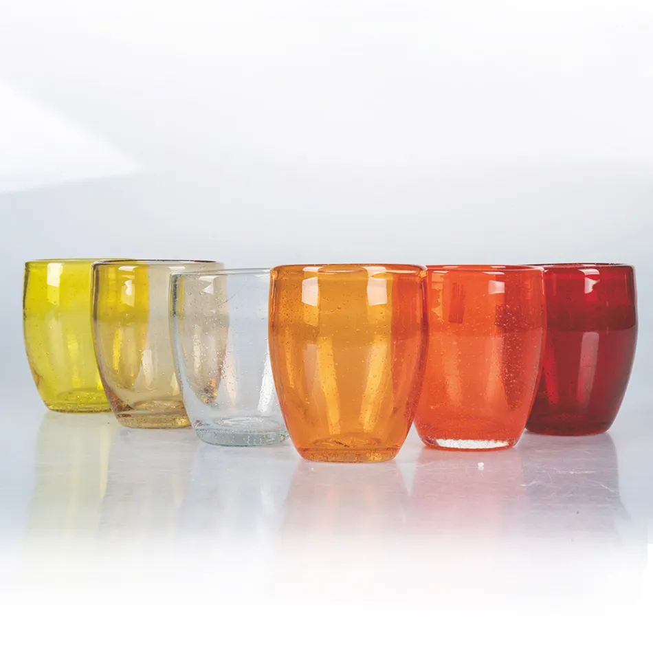 Verres à eau en verre soufflé coloré 12 pièces - Guerrero Viadurini