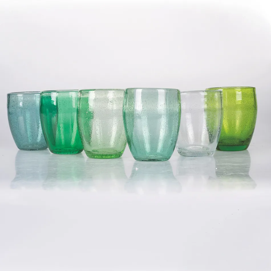 Verres à eau en verre soufflé coloré 12 pièces - Guerrero Viadurini