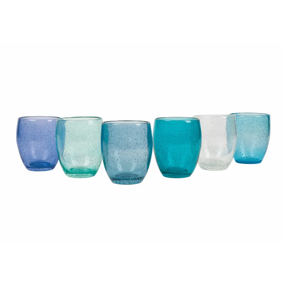 Verres à eau en verre soufflé coloré 12 pièces - Guerrero Viadurini