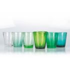 Service de verres à eau en verre soufflé coloré 12 pièces - Yucatan Viadurini