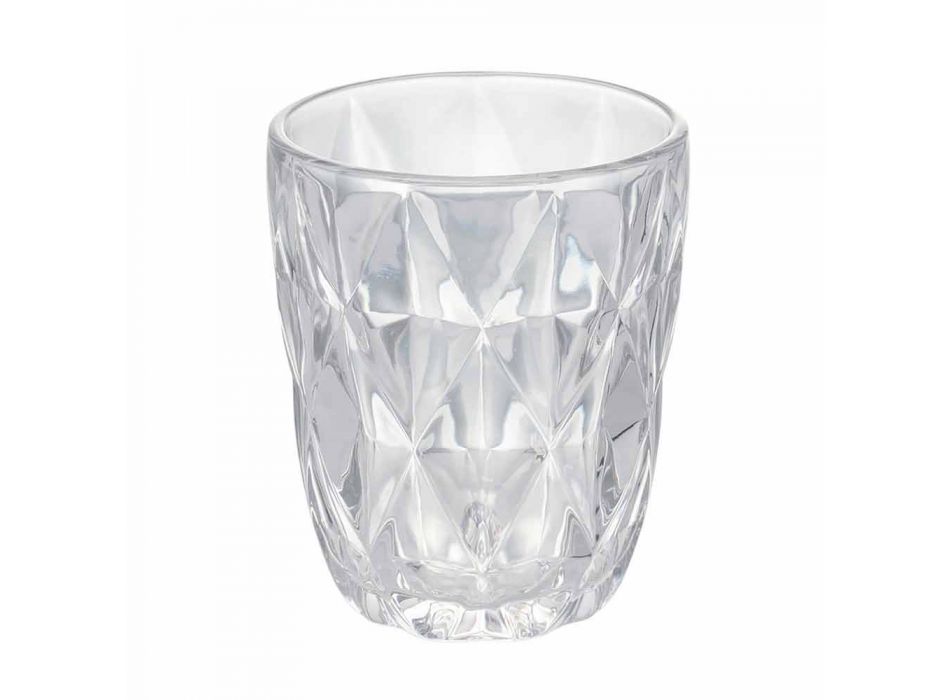 Ensemble de verres à eau en verre transparent décoré, 12 pièces - Renaissance Viadurini