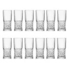 Service à Verres Highball en Eco Crystal Décoration Audace 12 Pièces - Ritmo Viadurini