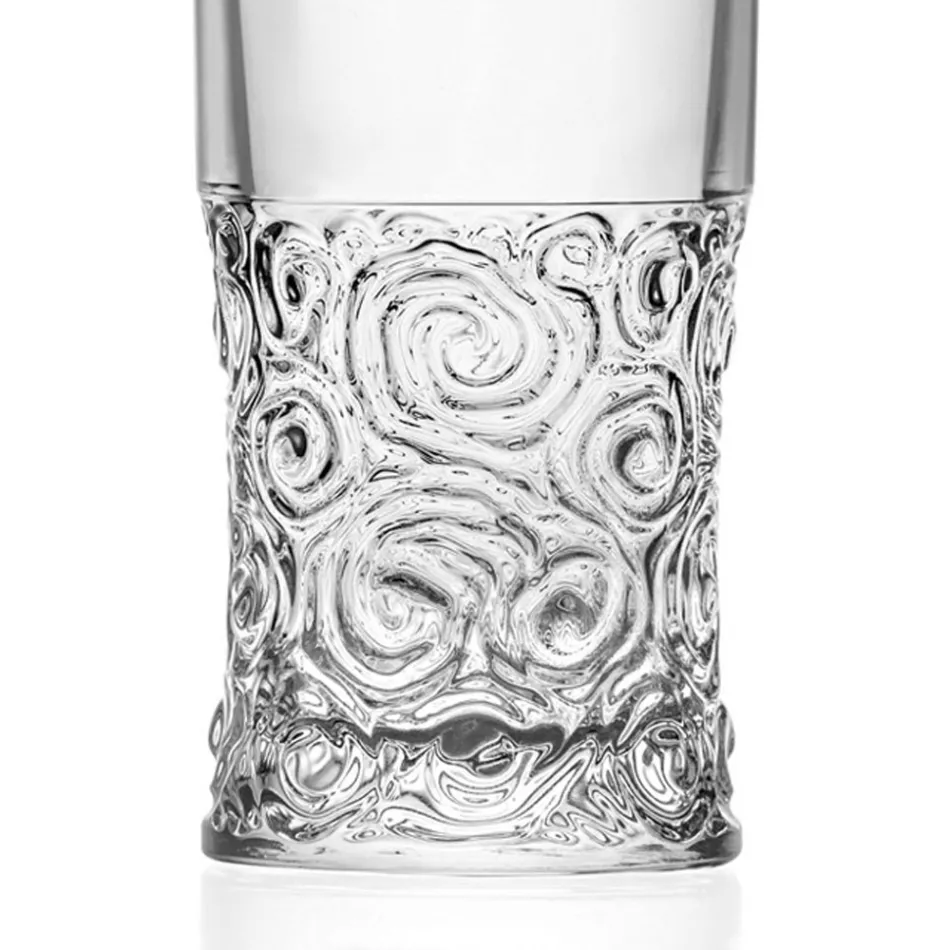 Service à Verres Highball en Eco Crystal Décoration Audace 12 Pièces - Ritmo Viadurini