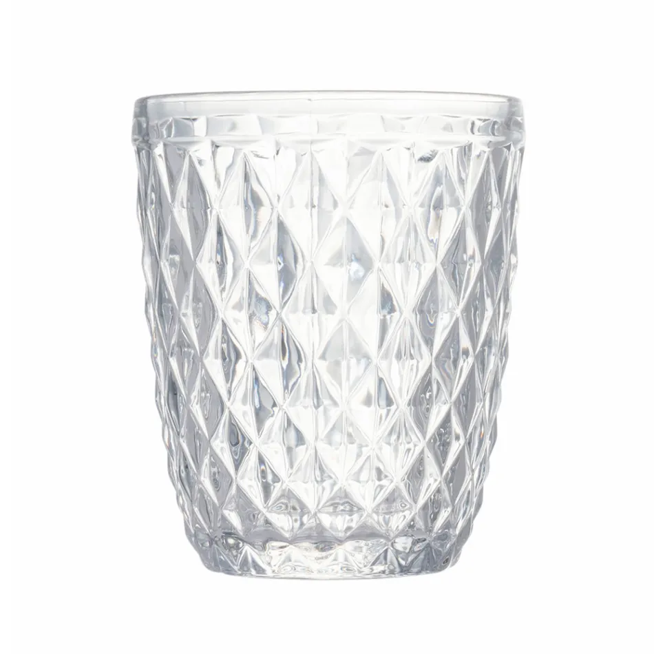 Service de Verres à Eau en Verre Coloré et Sculpté 12 Pièces - Brillo Viadurini