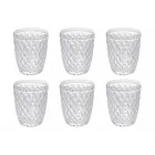 Service de Verres à Eau en Verre Coloré et Sculpté 12 Pièces - Brillo Viadurini