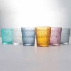 Service de verres à eau en verre coloré et décoré, 12 pièces - Pizzotto Viadurini