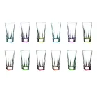 Haut Tumbler Cristal Eco Verres Colorés Service 12 Pièces - Amalgame Viadurini
