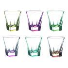 Service de 12 verres à liqueur en cristal de couleur écologique - Amalgame Viadurini