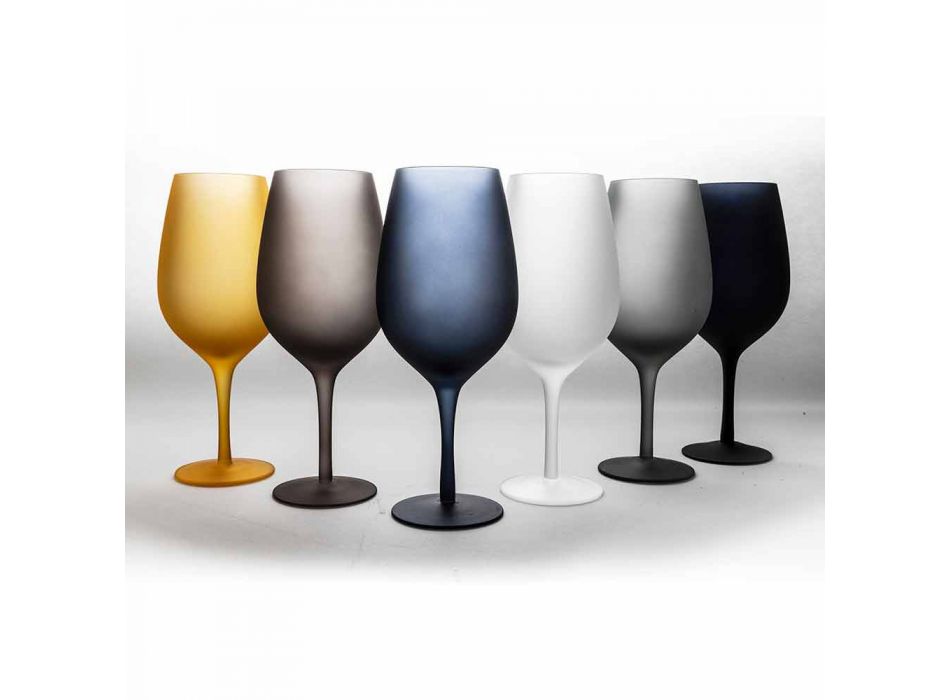 Ensemble de gobelet à vin rouge ou blanc en verre coloré, 12 pièces - bord Viadurini