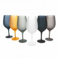 Ensemble de gobelet à vin rouge ou blanc en verre coloré, 12 pièces - bord