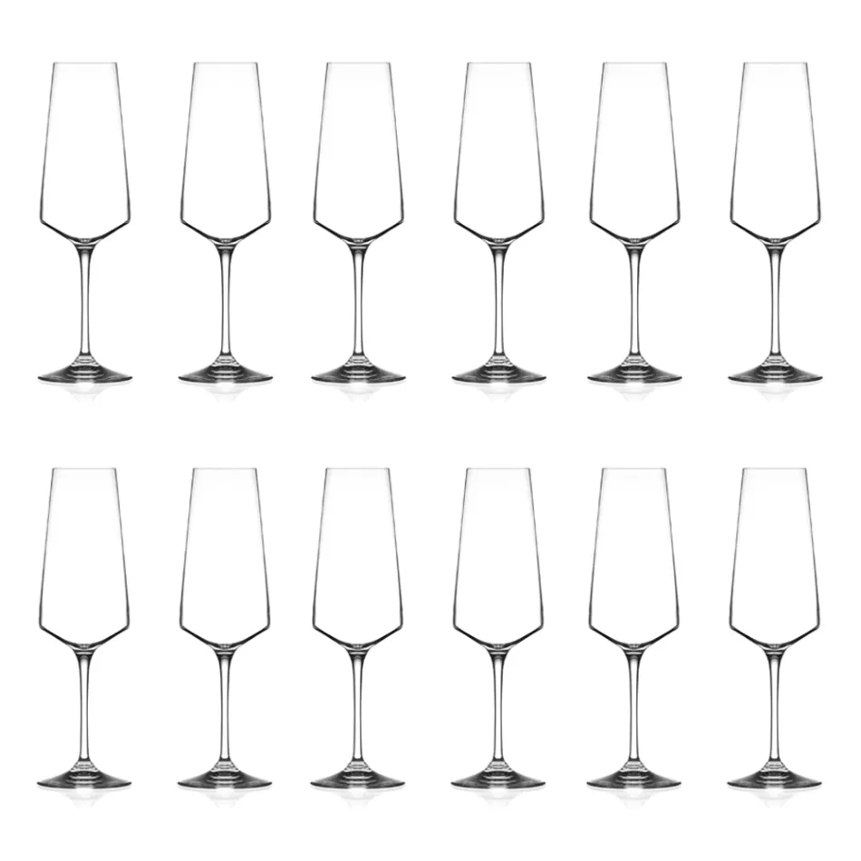 Ensemble de flûte à vin en cristal minimal écologique 12 pièces - Etera Viadurini