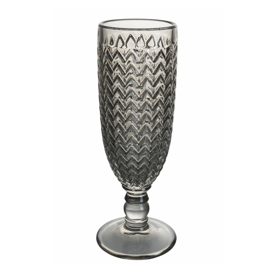 Ensemble Gobelet Flûte en Verre Coloré et Différentes Décorations 12 Pièces - Mix Viadurini