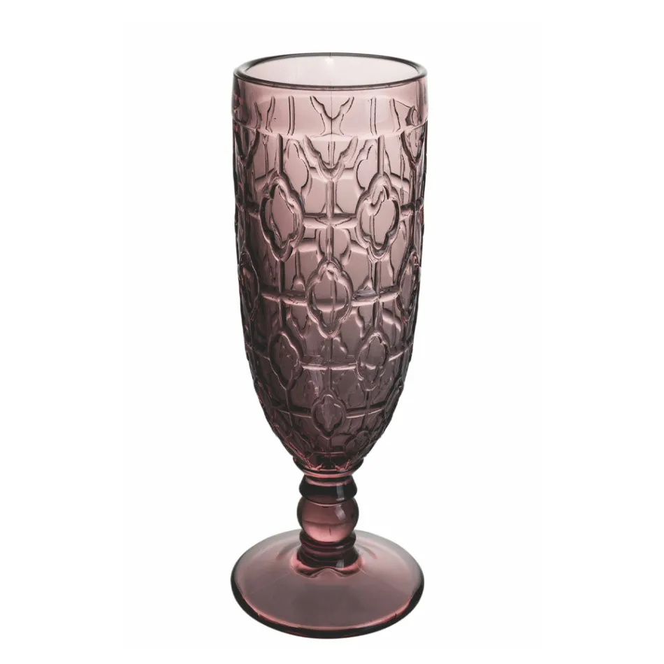 Ensemble Gobelet Flûte en Verre Coloré et Différentes Décorations 12 Pièces - Mix Viadurini