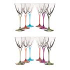 Ensemble Verres à Vin Cristal Eco Coloré ou Transparent 12 Pcs - Amalgame Viadurini