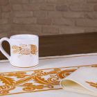 Service de petit-déjeuner artisanal italien imprimé à la main sur des tissus anciens - Marques Viadurini