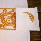 Service de petit-déjeuner artisanal italien imprimé à la main sur des tissus anciens - Marques Viadurini