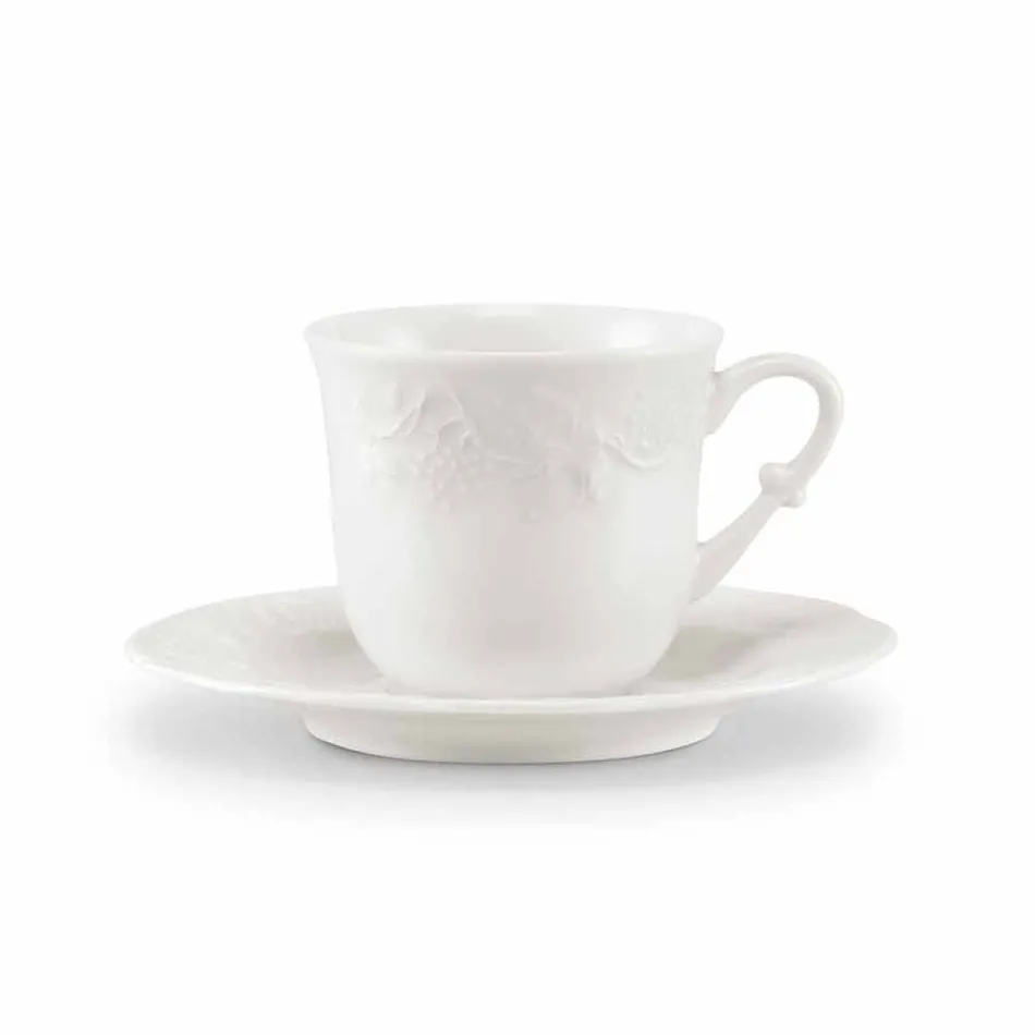 Service de petit déjeuner complet 22 pièces en porcelaine blanche - Gimignano Viadurini