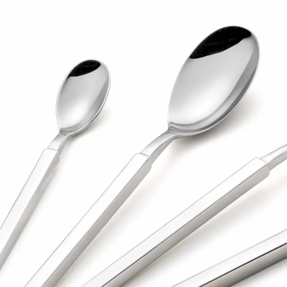 Ensemble complet de couverts en acier 24 pièces Design Made in Italy - Tricky Viadurini