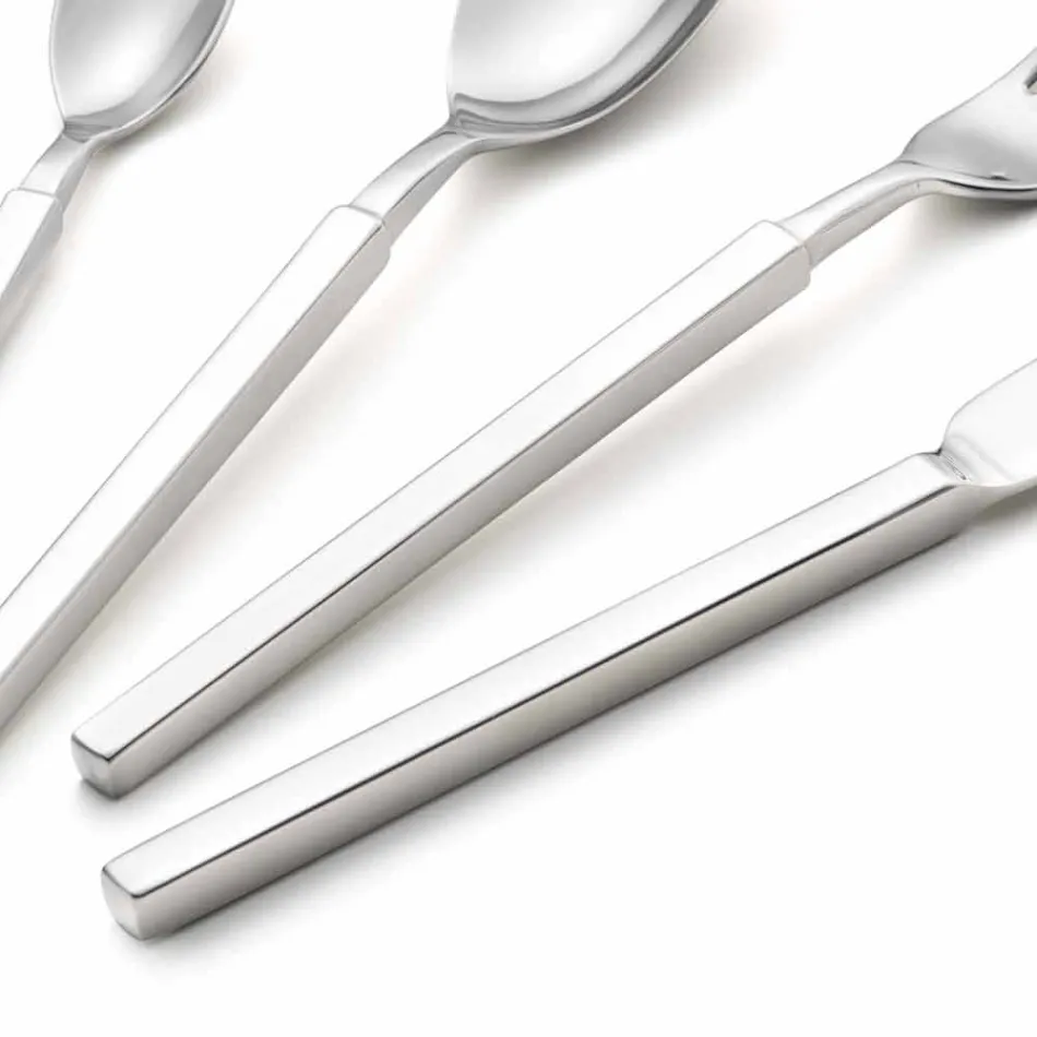 Ensemble complet de couverts en acier 24 pièces Design Made in Italy - Tricky Viadurini