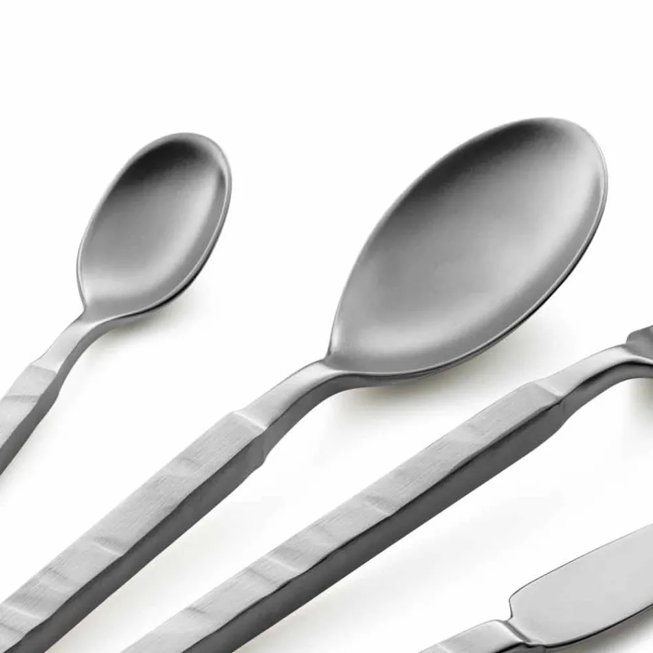 Ensemble complet de couverts en acier 24 pièces Design Made in Italy - Tricky Viadurini