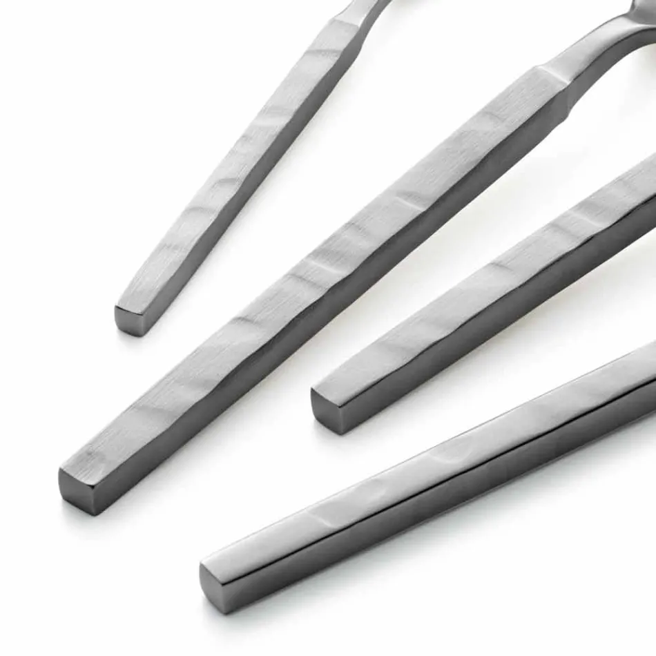 Ensemble complet de couverts en acier 24 pièces Design Made in Italy - Tricky Viadurini