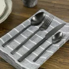 Ménagère Complète Design Acier Noir ou Cuivre 24 Pièces - Fayette Viadurini