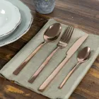 Ménagère Complète Design Acier Noir ou Cuivre 24 Pièces - Fayette Viadurini