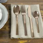 Ménagère Complète Design Acier Noir ou Cuivre 24 Pièces - Fayette Viadurini