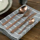 Ménagère Complète Design Acier Noir ou Cuivre 24 Pièces - Fayette Viadurini