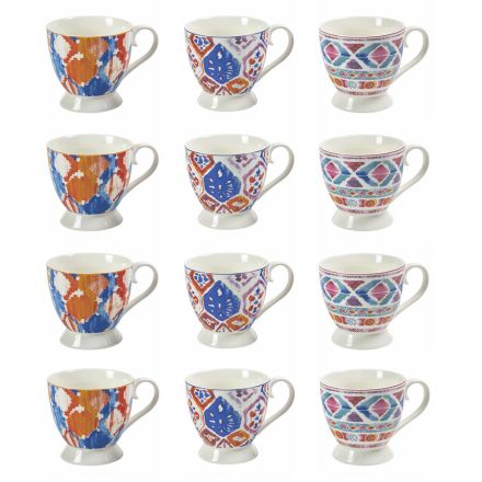 Ensemble complet de tasses à café en porcelaine tendre 12 pièces - Anfa Viadurini