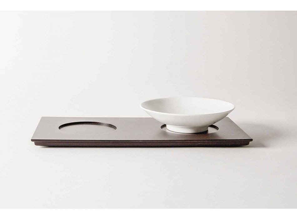 Service de petites tasses avec plateau en bois Design moderne et élégant 9 pièces - Flavia Viadurini
