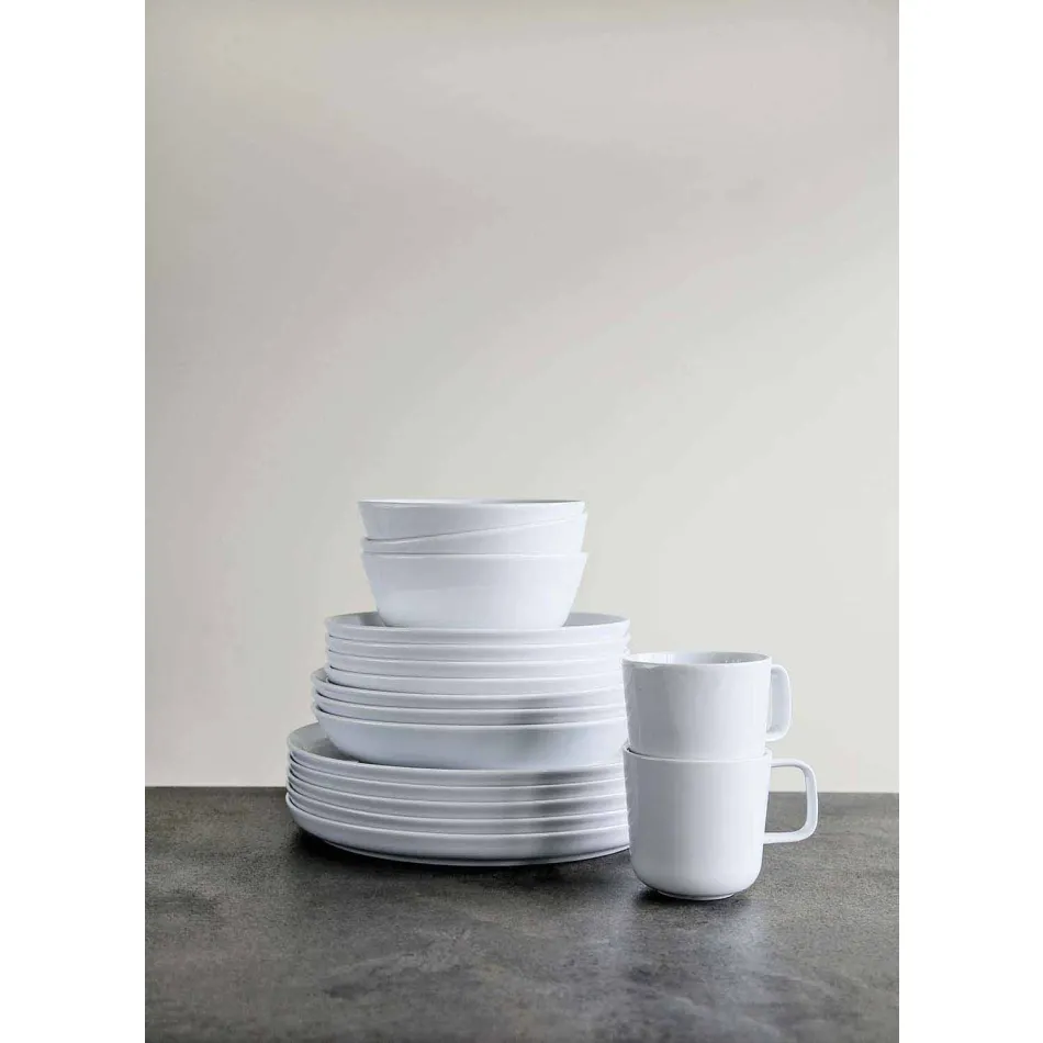 Ensemble de tasses et bols en porcelaine blanche de design moderne 7 pièces - Arctique Viadurini