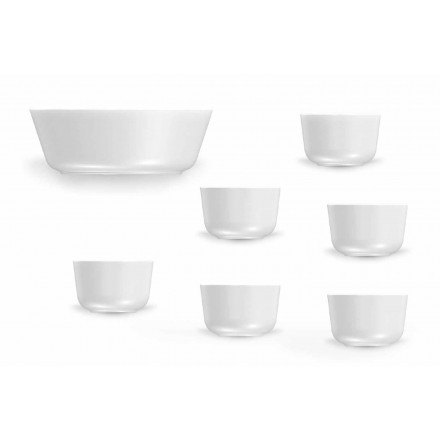Ensemble de tasses et bols en porcelaine blanche de design moderne 7 pièces - Arctique Viadurini