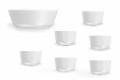 Ensemble de tasses et bols en porcelaine blanche de design moderne 7 pièces - Arctique