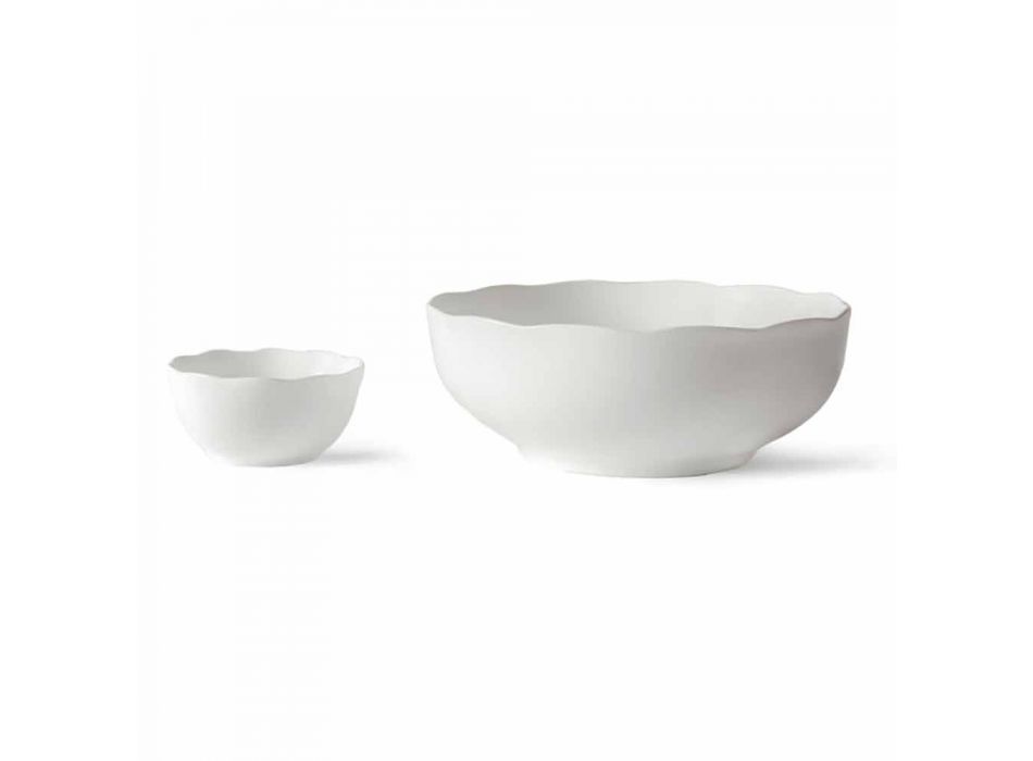 Ensemble de tasses et bols en porcelaine blanche 8 pièces - Armanda Viadurini