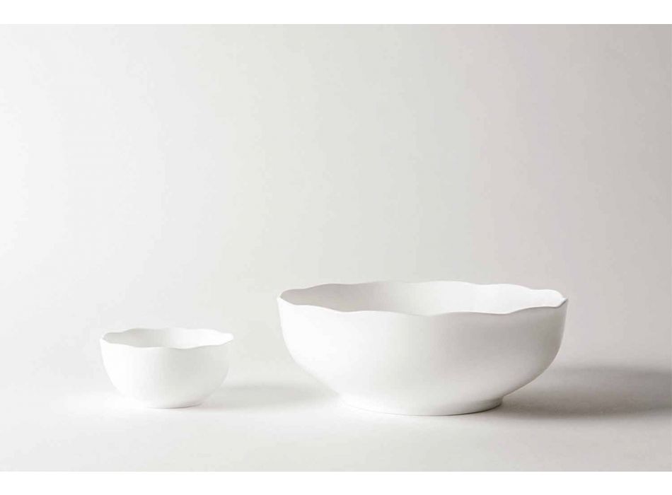 Ensemble de tasses et bols en porcelaine blanche 8 pièces - Armanda Viadurini