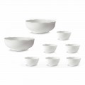 Ensemble de tasses et bols en porcelaine blanche 8 pièces - Armanda