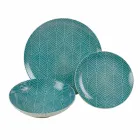 Service de table complet en porcelaine colorée 18 pièces - Indonésie Viadurini