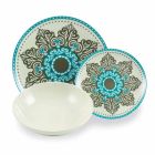 Service de vaisselle en porcelaine de couleur bleue 18 pièces - Eivissa Viadurini